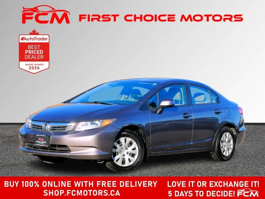 2012 Honda Civic Sedan LX | FULLY CERTIFIED WITH WARRANTY, photo 1 of 28